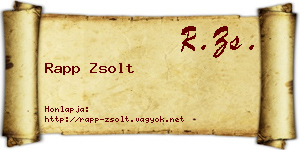Rapp Zsolt névjegykártya